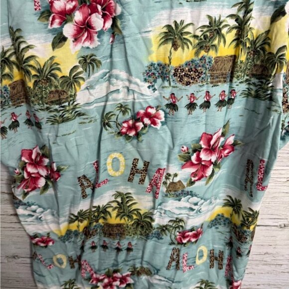 VTG Hilo Hattie Hawaiian Shirt Men medium Island Print Vacation Resort Summer - Picture 7 of 7